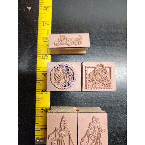 Disney Princess Rubber Stamps Lot - Cinderella Belle Rapunzel Aurora - Picture 4 of 4